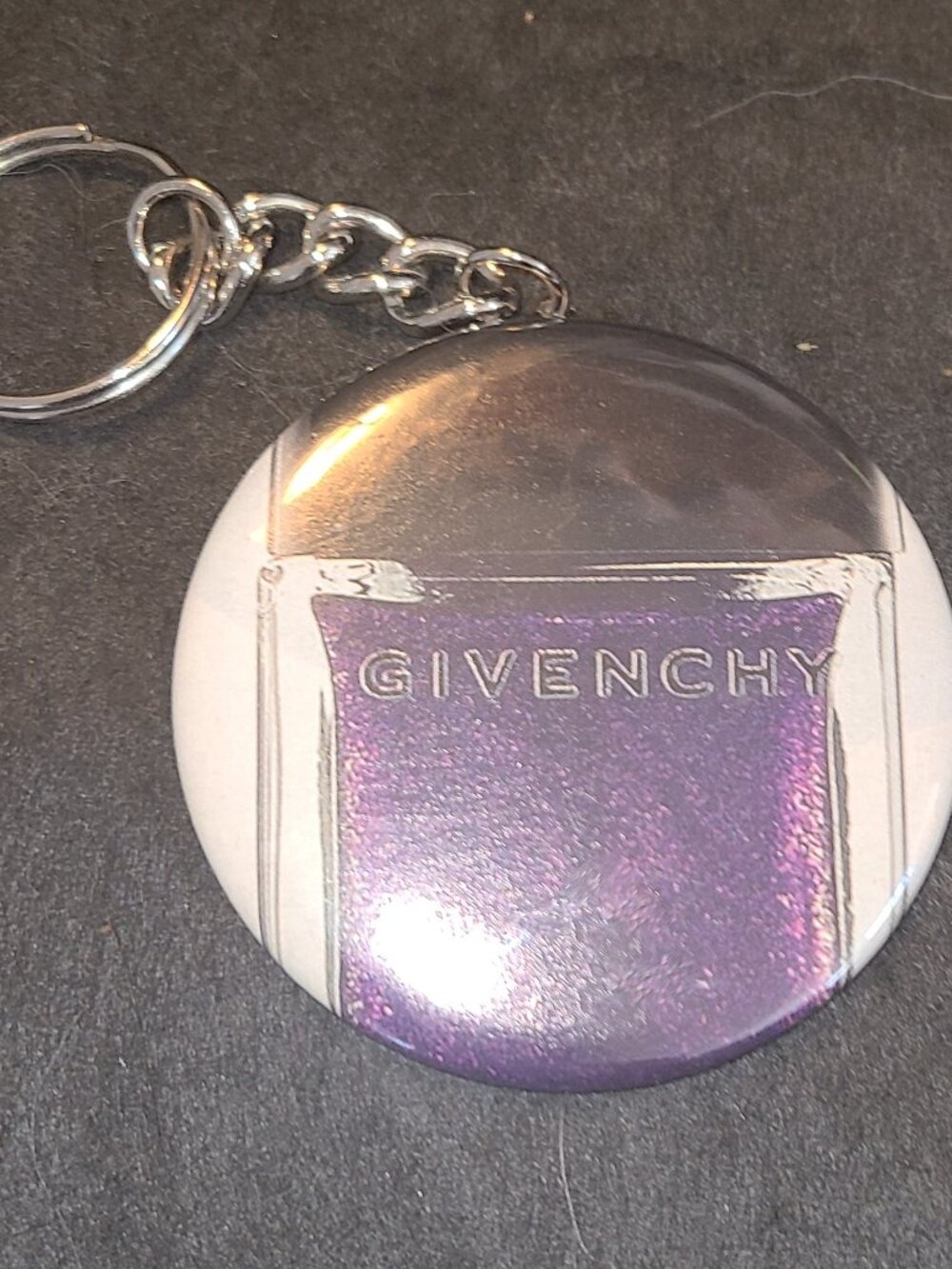 Givenchy Logo Keychain with Mirror On Back Side -  Wear as a Charm on your bag